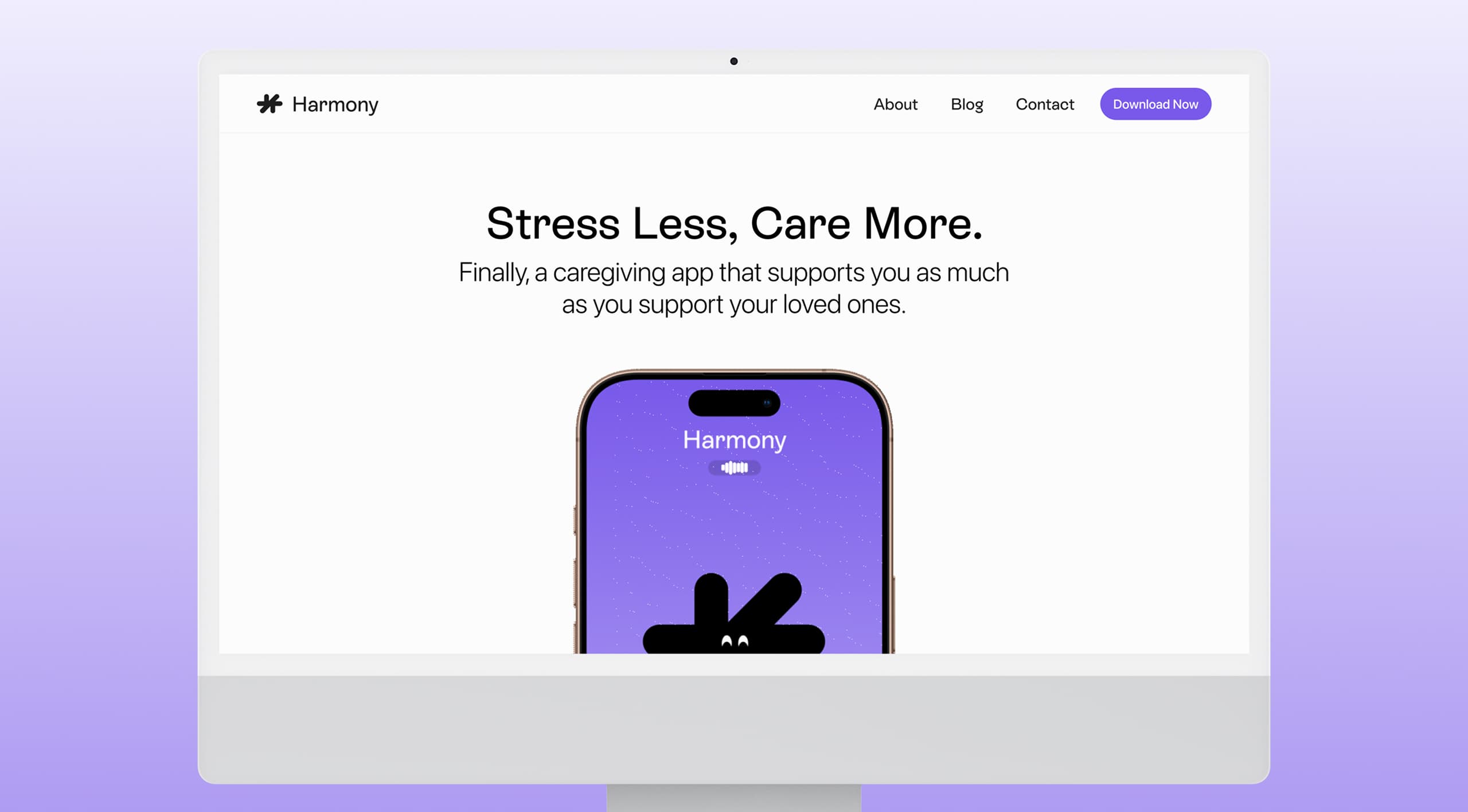 Harmony Landing Page